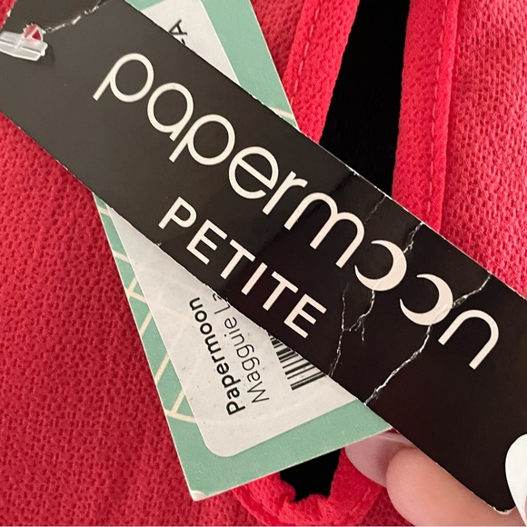 Papermoon Vibrant Coral Floral Cutout Tank Top NWT Size: XSP - Picture 7 of 12